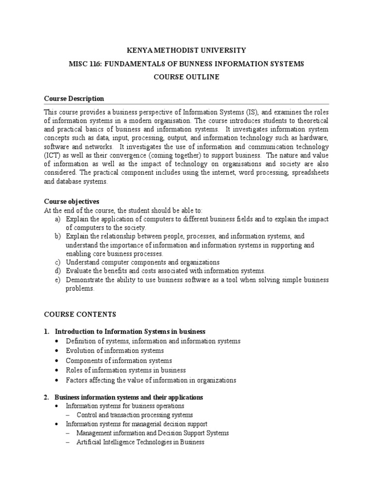 Fundamentals of Business Information Systems | PDF | Information System ...