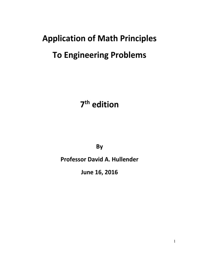 Application of Math Principles To Engineering Problems6!16!16 | PDF ...