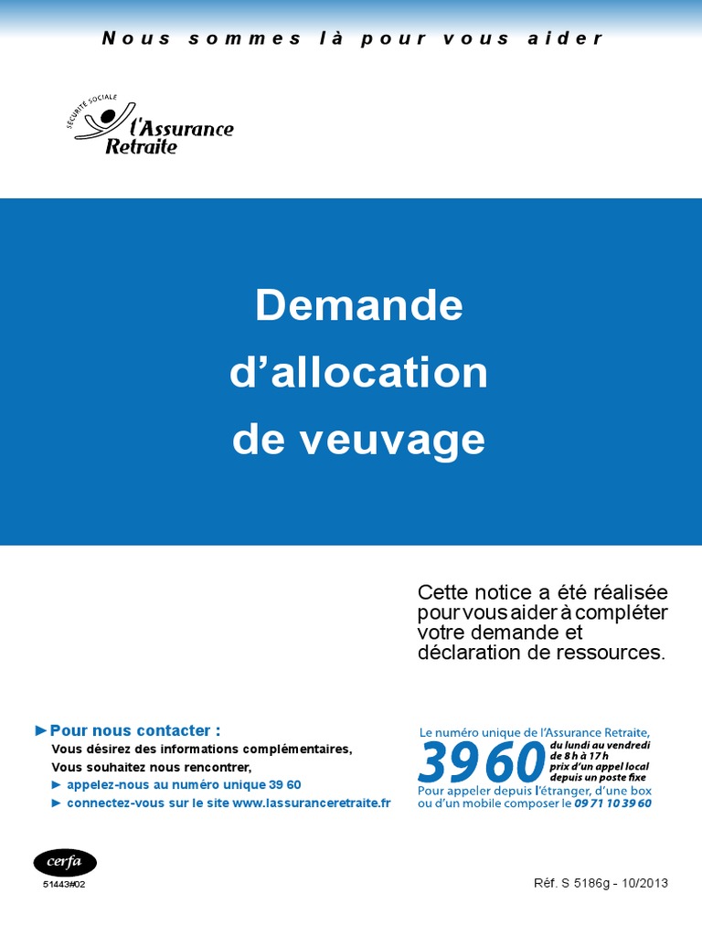 Demande d'allocation de veuvage | PDF | Retraite | Salaires et retraites