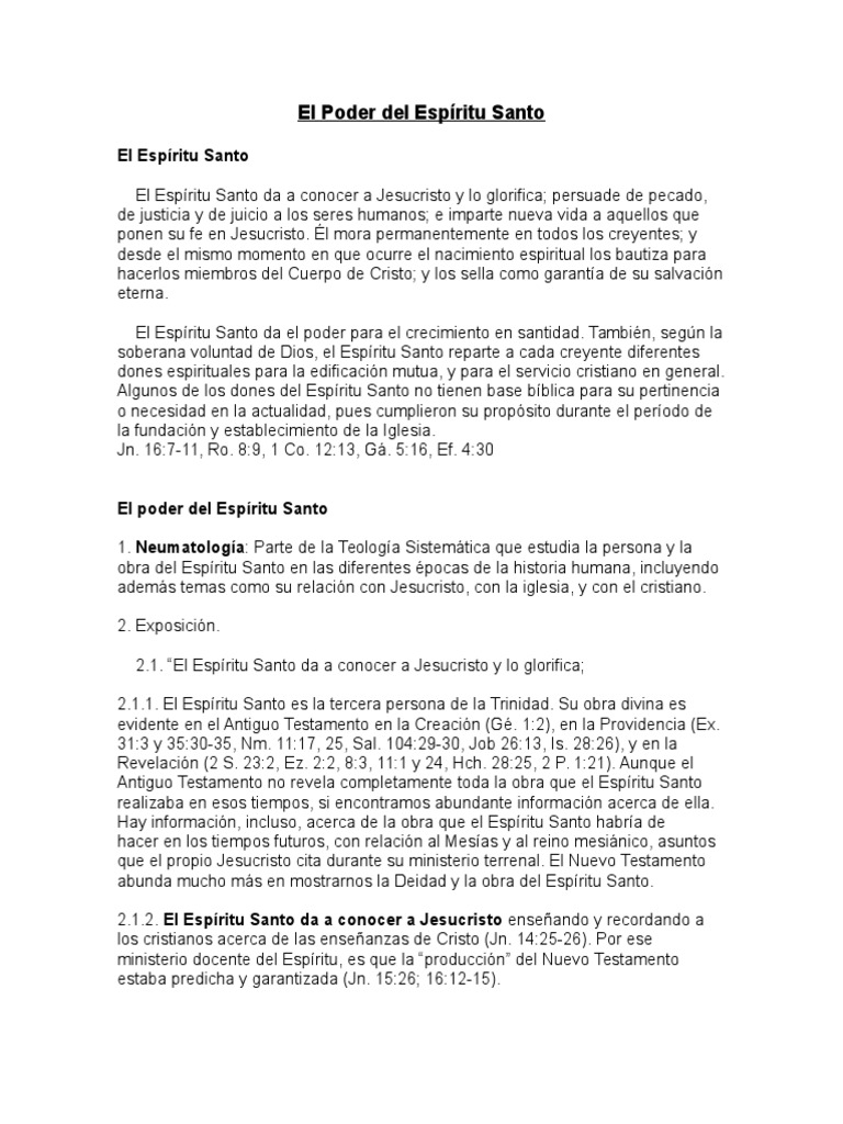 El Poder Transformador del Espíritu Santo | PDF | espíritu Santo | Bautismo
