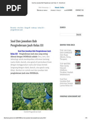 Soal Dan Jawaban Bab Penginderaan Jauh Kelas Xii Geniusmart