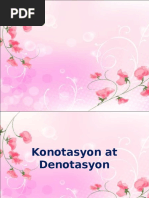 Konotasyon at Denotasyon