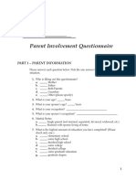 Parental Involvement Questionare PDF