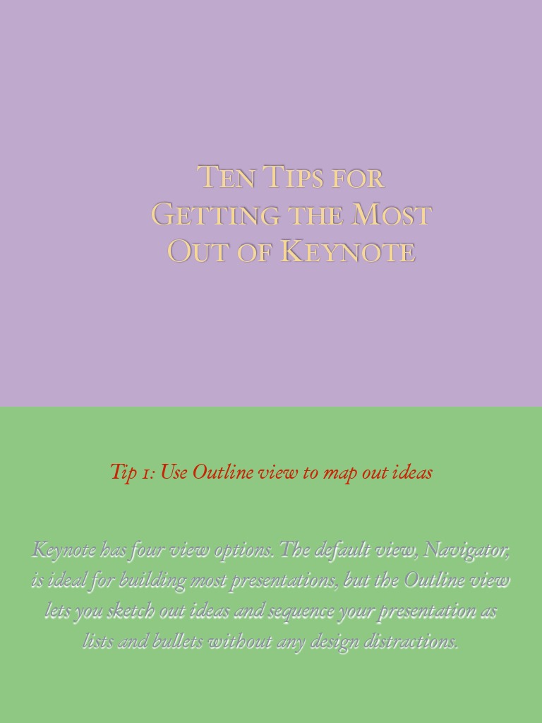 Keynote Presentation Tips for Success | PDF | Typefaces | Ios