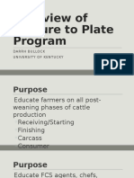 Overview of Pasture to Plate Program