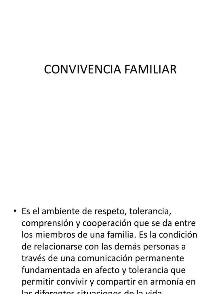 Convivencia Familiar Pdf Familia Amor