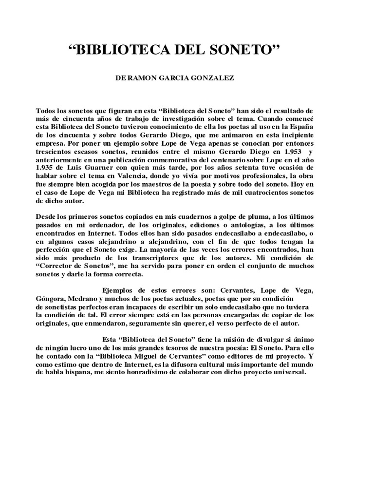 Biblioteca Del Soneto Autores Letra G 0, PDF, Lucifer