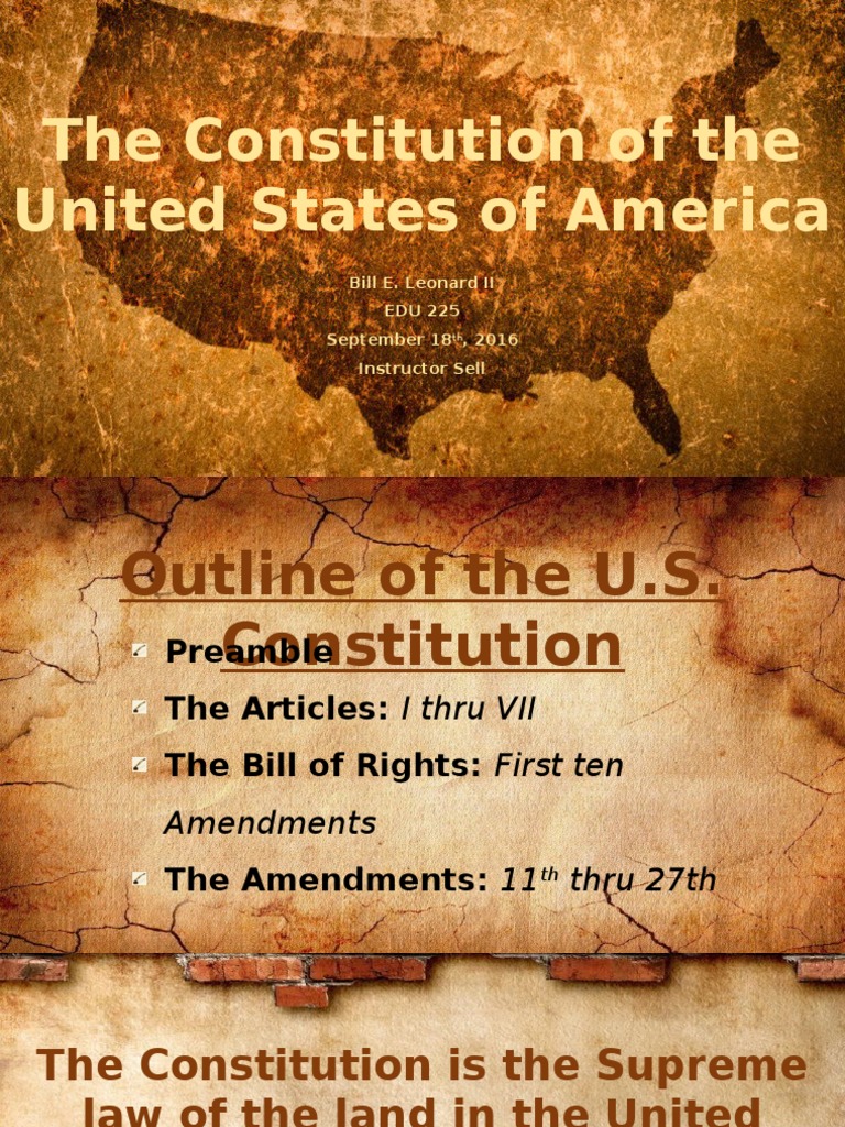 Us Constitution Presentation Download Free Pdf United States Bill