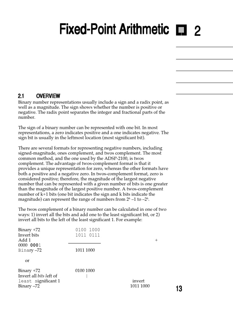 Fixed-Point Arithmetic Overview | PDF