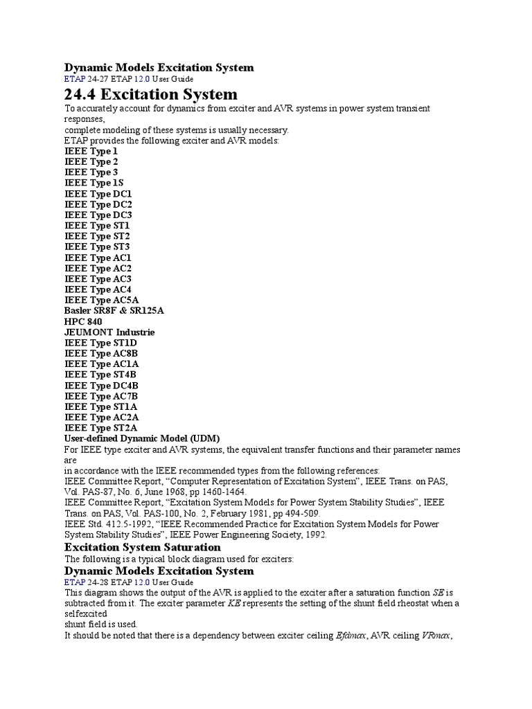 ETAp-Dynamic Models Excitation System | PDF | Amplifier | Rectifier