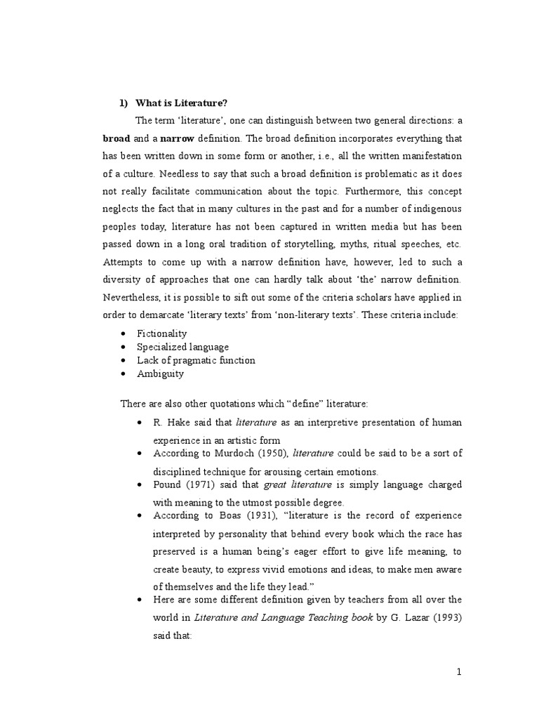 What Is Literature PDF Poetry Narrative