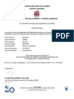 Situación militar certificada Colombia