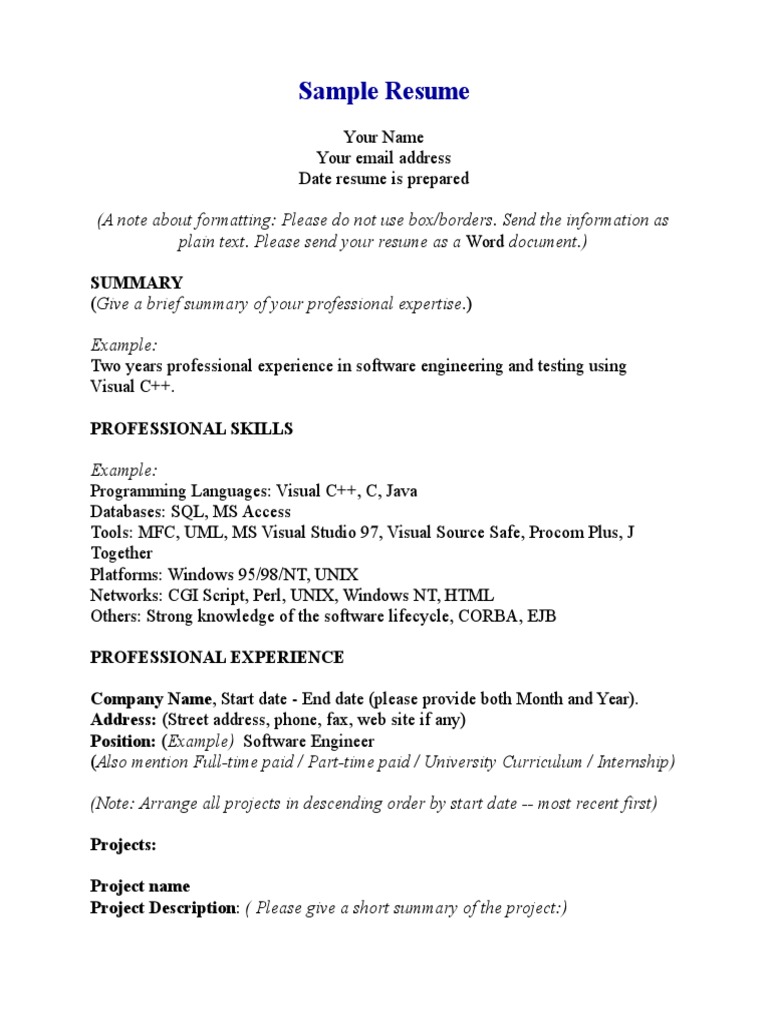 Sample Resume | PDF | Scripting Language | Computer Programming