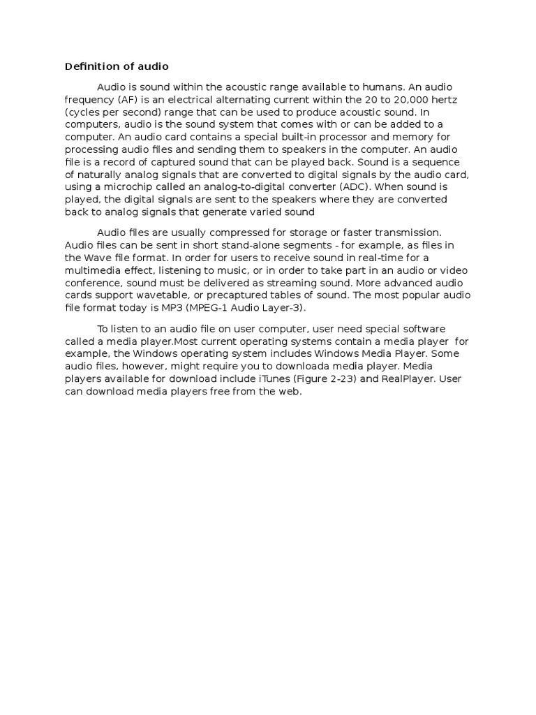 Definition of Audio PDF