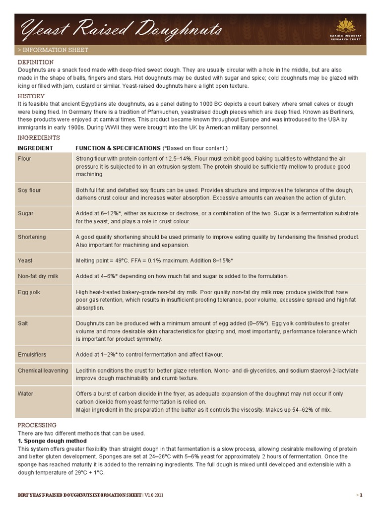Yeast Raised Doughnut Guide | PDF | Doughnut | Dough