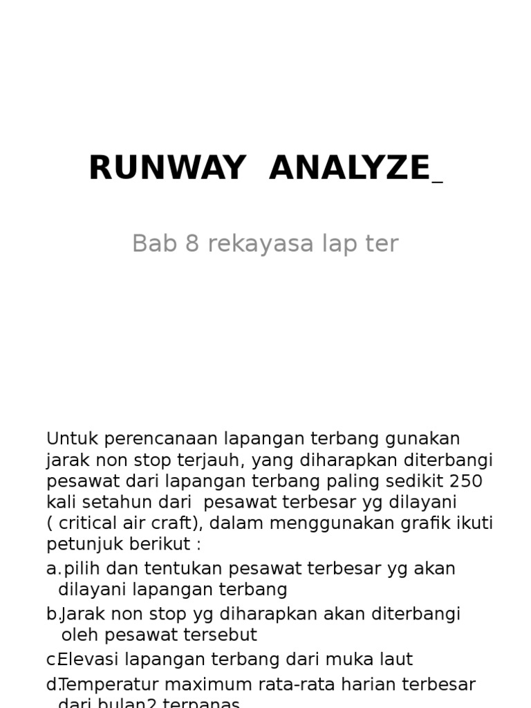 Bab 8 Runway Analysis | PDF | Teknologi & Rekayasa