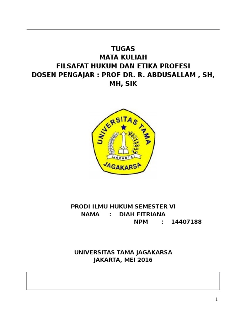 Filsafat Hukum Dan Etika Profesi
