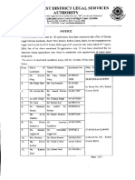 Notice Dated 22.9.16 Regarding Interview Schedule of Shortlisted Candidates For Civil Court Panel