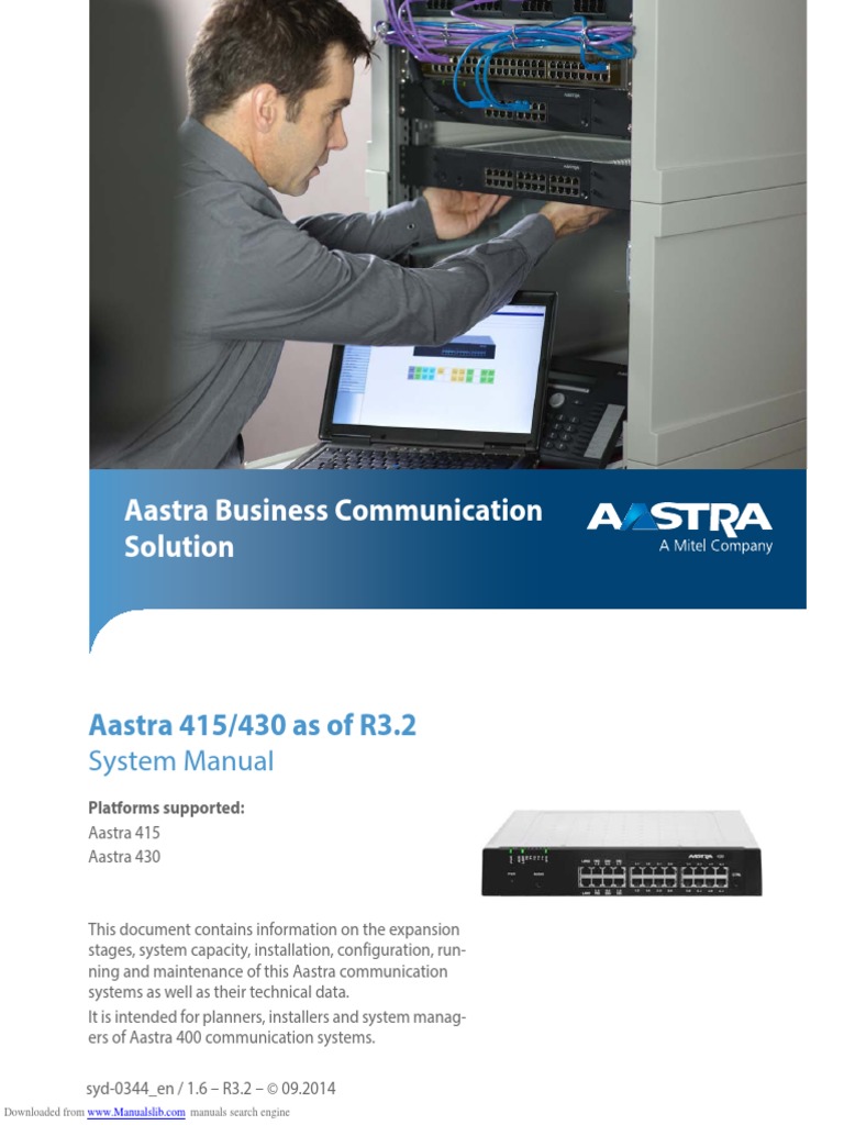 AAstra 415 System Manual | PDF | Telecommunication | Session Initiation ...