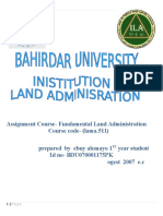 Assignment For Fundamentals of Land Administration