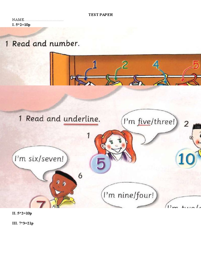 Assessment of Basic Math Skills and Word Problems for a Primary School