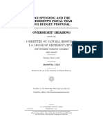 House Hearing, 112TH Congress - Doi Spending and The President's Fiscal Year 2012 Budget Proposal