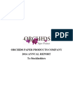Orchids Paper Products Company 2014 Annual Report To Stockholders