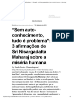 “Sem Auto-conhecimento, Tudo é Problema”_ 3 Afirmações de Sri Nisargadatta Maharaj Sobre a Miséria Humana – _ Dharmalog