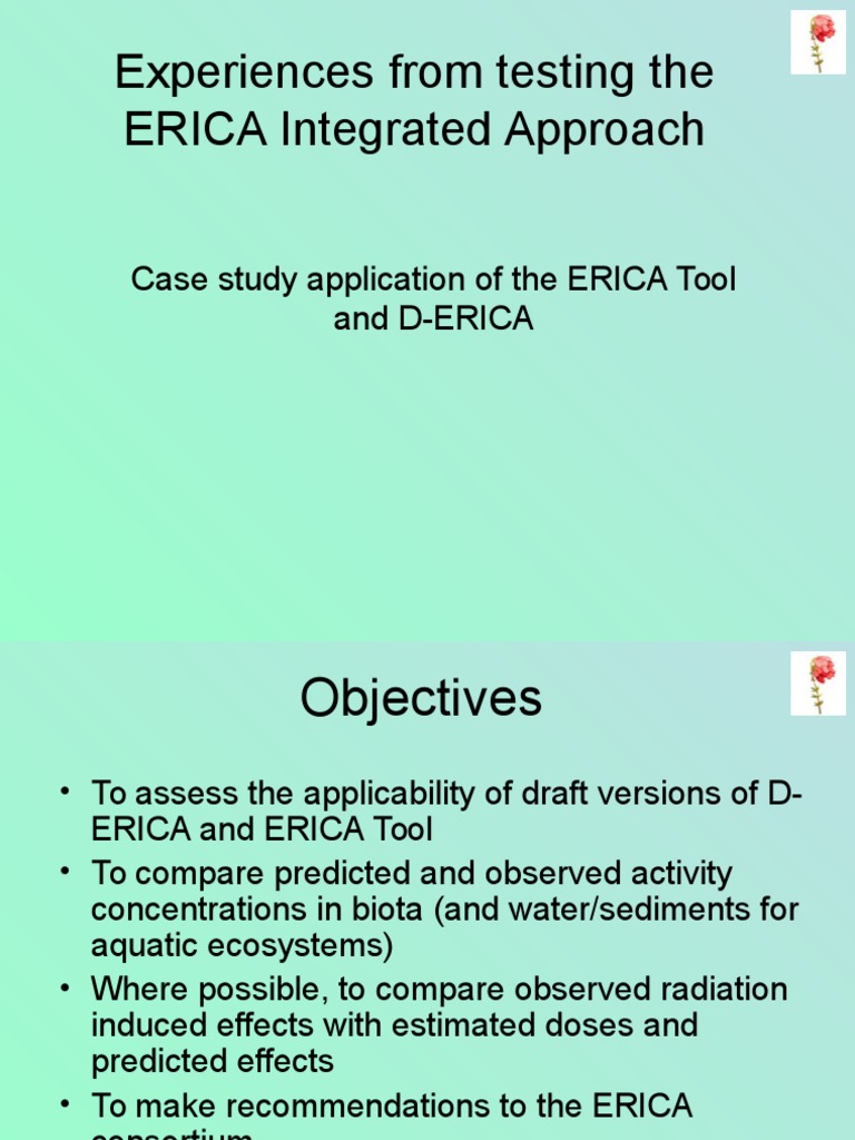 ERICA Tool Case Study Insights | PDF | Chernobyl Disaster | Databases