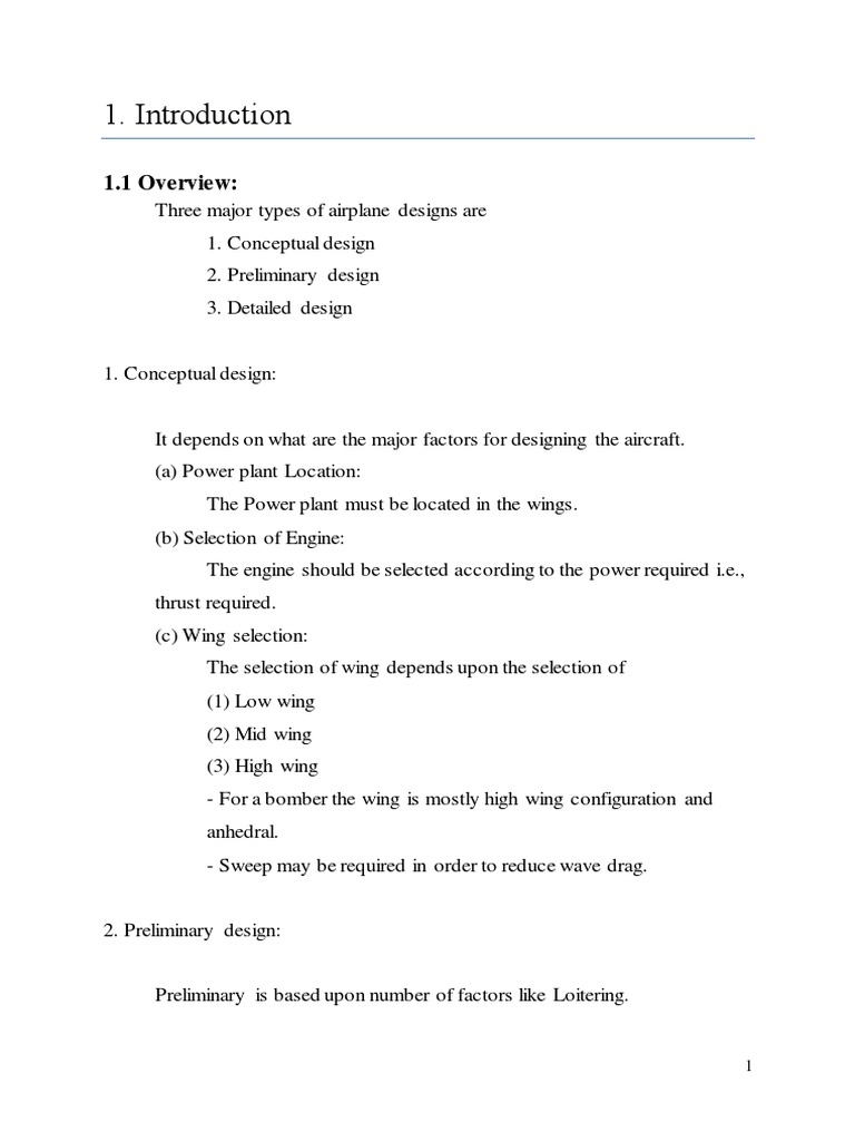 Aircraft Design Project 1 PDF | PDF