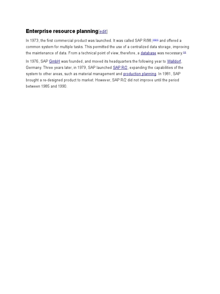 Enterprise Resource Planning: Database GMBH Walldorf Sap R/2 Production ...