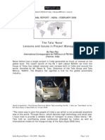 The Tata Nano' Lessons and Issues in Project Management: Regional Report - India - February 2008