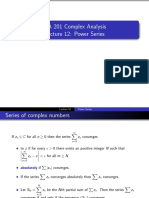 MA 201 Complex Analysis Lecture 12: Power Series