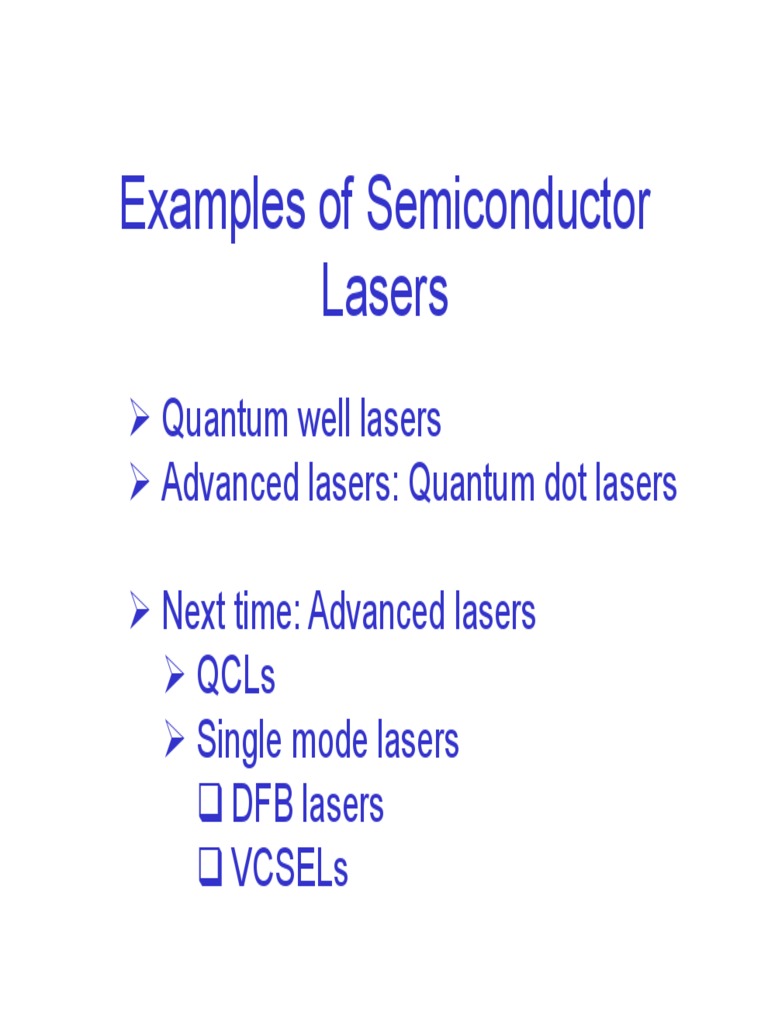 Lecture21 Semiconductor Lasers 2 | PDF | Laser Diode | Laser