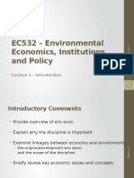 EC532 - Environmental Economics, Institutions and Policy: Lecture 1 - Introduction