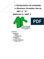 Student: Irvin Abraham González García MEC 2° "A" English 2: Unit 3