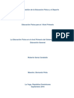 La Educación Física en El Nivel Primario Del Sistema Dominicano de Educación General