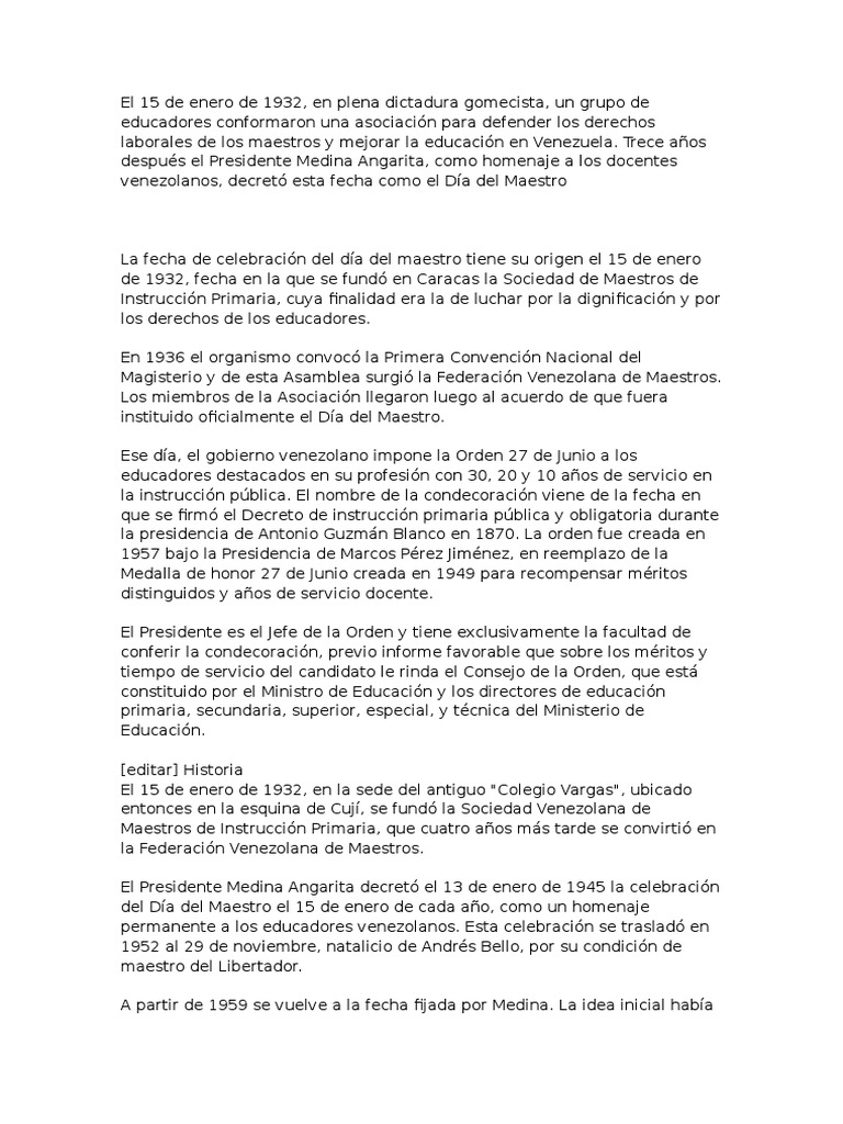 El 15 de Enero de 1932 PDF Venezuela Educación primaria