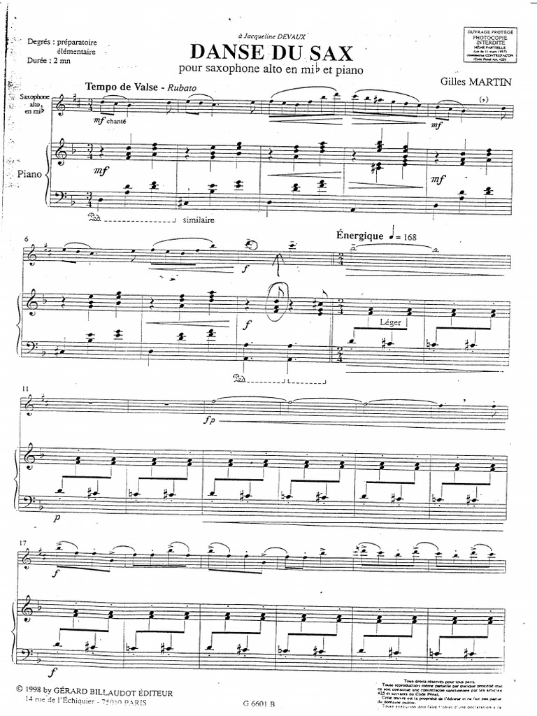Gilles Martin Danse Du Sax Piano Sax Alto 2