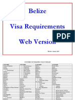 Visa Requirements For Belize 2015 - Web Version