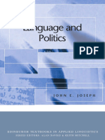 John E. Joseph Language and Politics Edinburgh Textbooks in Applied Linguistics 2007 PDF
