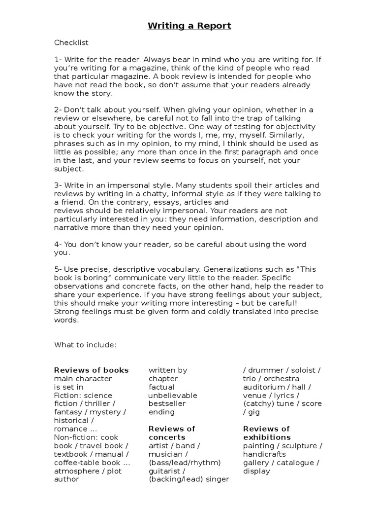 Writing A Report FCE Ellipsis Essays