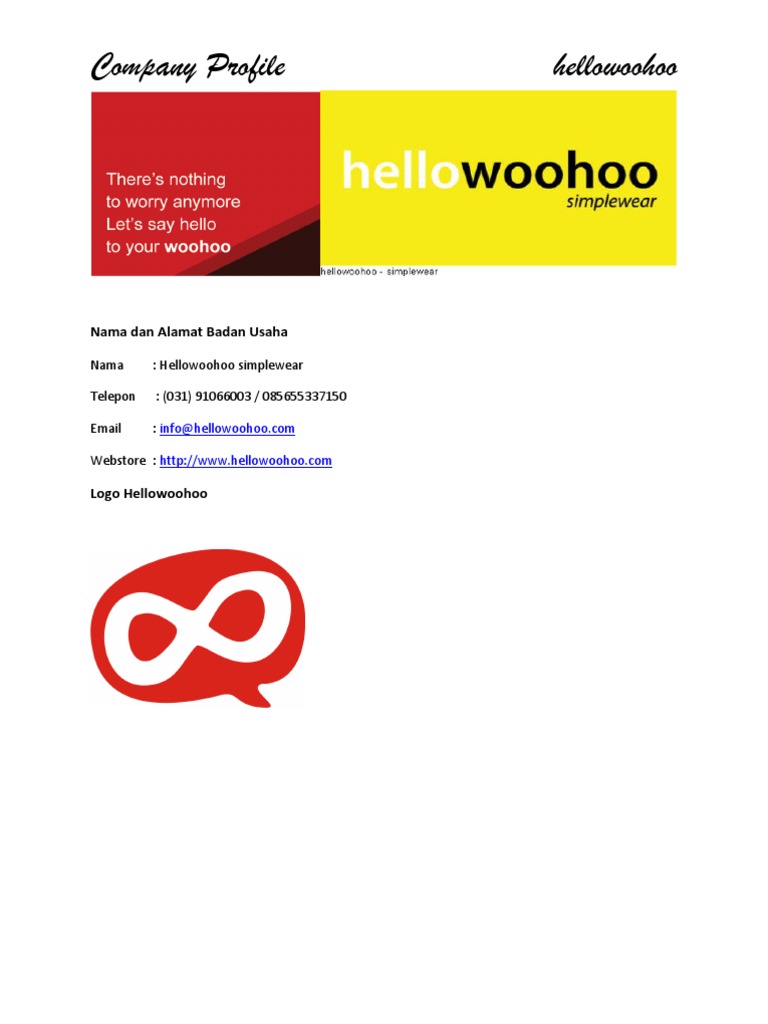 Contoh Profil Usaha Hellowoohoo Simplewear
