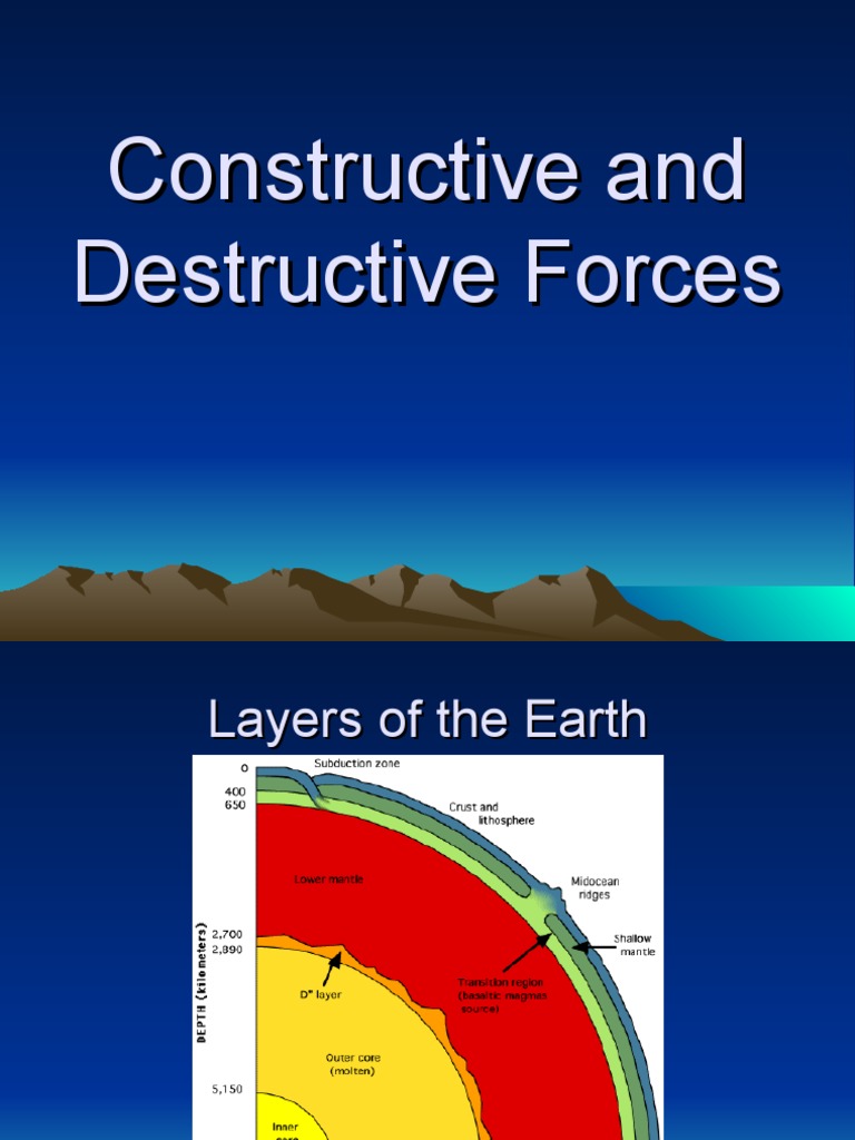 Earth’s Constructive and Destructive Forces | PDF | Volcano | Weathering