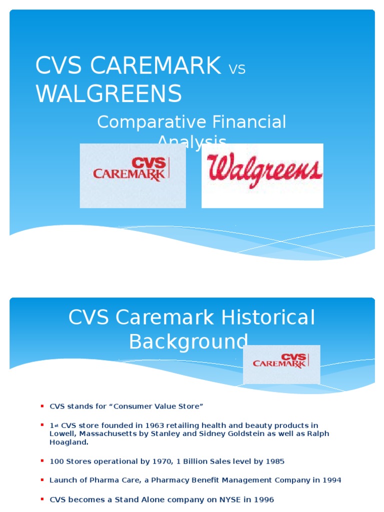 Cvs Caremark Vs Walgreens PDF Pharmacy Return On Equity