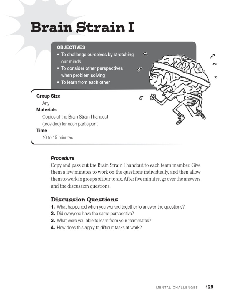 Brain StrainThink Outside The Box PDF Cognitive Science
