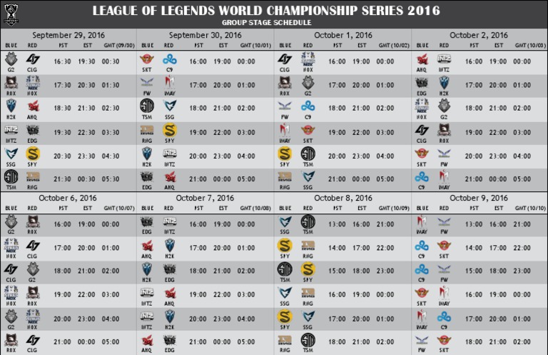 WCS 2016 Groups Schedule Borderless | PDF