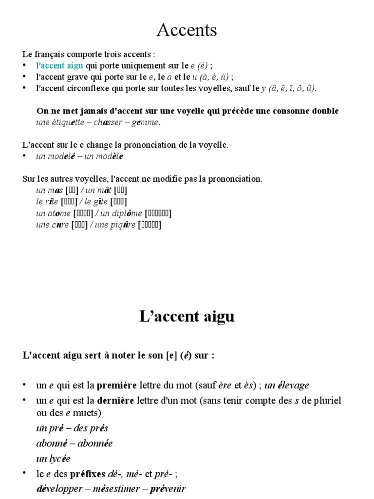 Accents Symboles Linguistique