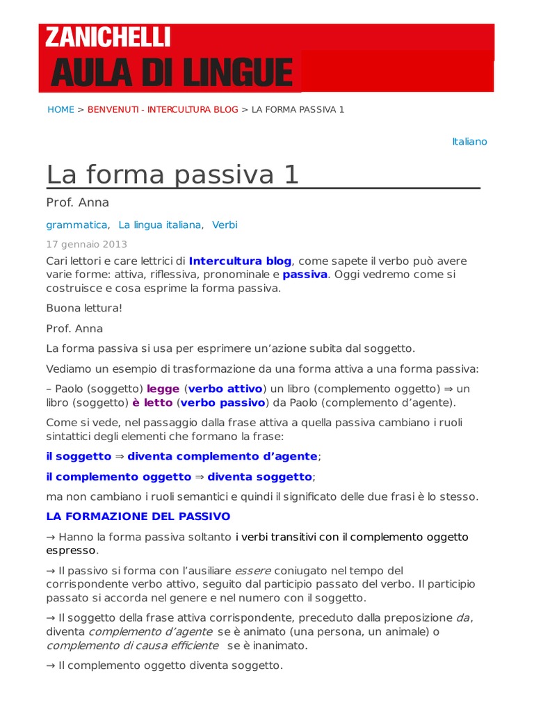La Forma Passiva 1