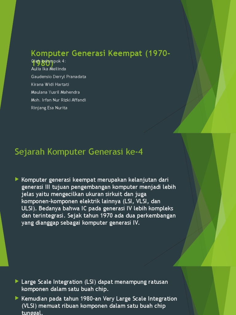 Karakteristik dan Contoh Komputer Gen 4 | PDF